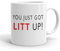 GrassVillage “You Just Got Litt Up” Ceramic Mug, Cup, White, 11oz, Xmas Christmas Office Gift