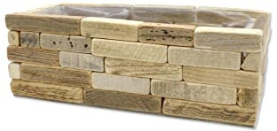 DARO DEKO Blumenkasten aus Holz mit Einsatz S - 30 x 14 x 10,5cm