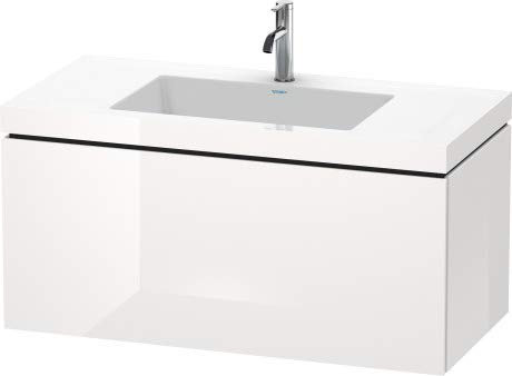 Duravit Duravit Waschtischunterbau L-CUBE mit Waschtisch Vero Air, 500 x 1000 x 480 mm 1 Hahnloch weiß hochglanz