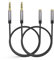 MaGeek Audio Verlängerungskabel Kopfhörer 3,5mm Klinke Mikrofon 4 Polig TRRS Aux Verlängerung Kabel [2 Stück, 1,0 Meter] für Beats Kopfhörer, iPod, iPad, Autoradio, Stereoanlage (Schwarz)