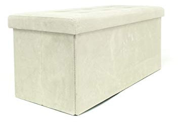 BIANCHERIAWEB Sitzsack, gepolstert, faltbar, Modell Double Velvet Farbe Creme