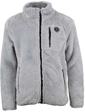 Peak - Giacca in pile da montagna, da ragazzo, 10 anni, colore: grigio