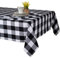Tischdecke 140x240 - Robustes Tischtuch aus Baumwolle - Hochwertige Tischdecke schwarz kariert - Table Cloth - Waschbare Stofftischdecke mit 220g/m²