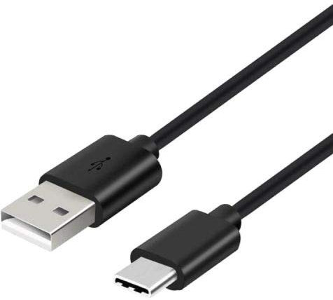 Câble USB Type-C (connecteur réversible) de 1,2 m - Câble de transfert de données et de chargement d'appareils compatibles - Sans emballage maximum - Compatibilité universelle (Noir)