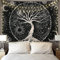 Betylifoy Baum des Lebens Tapisserie Mond und Sonne Schwarzer Wandbehang Tapisserie Psychedelisches Mandala Sternenhimmel Wandteppich Hippie Tapisserie für Schlafzimmer (130x150cm)