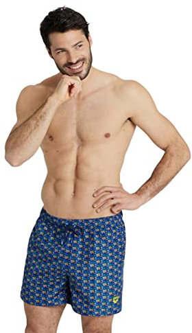ARENA Allover Costume Uomo Mare e Piscina, Costume da Bagno in Tessuto Riciclato ad Asciugatura Rapida, Costume da Nuoto con Slip Interno in Rete e Tasche Laterali
