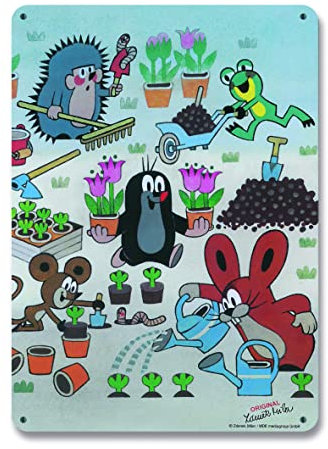 Logoshirt® Krtek I Der kleine Maulwurf I Garten I Blechschild Retro I Magnettafel I Klein I DIN A5