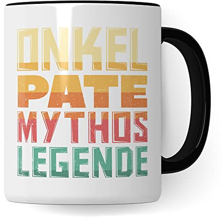 Patenonkel Tasse, Tasse mit Spruch lustig, Onkel Geschenkidee, Pate Kaffebecher, Kaffeetasse Humor Witz Geschenk für Patenonkel, Kaffeebecher für Männer, Legende Ironie Teetasse