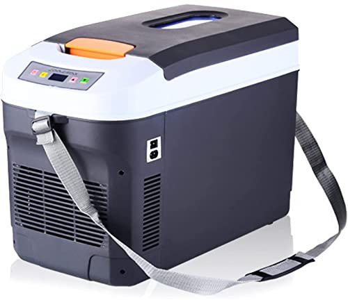 Mini nevera con congelador de 22L, nevera portátil negra, DC 12 V/AC 220 V, nevera eléctrica y funda calentadora para caravana, vehículo, coche, camión, RV, barco, SUV, furgoneta