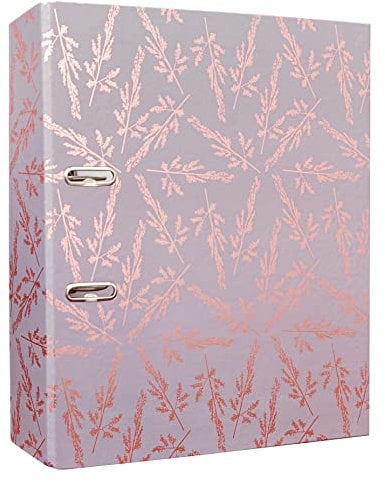 Interdruk DIN A4 75 mm Breit - Metallic Hochwertiges Design - Roségold Blumen