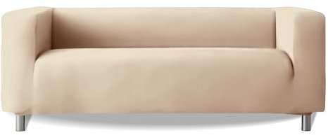 Milica Sofahusse kompatibel mit IKEA Klippan und ähnlichen Sofas mit hohen Armlehnen | Modell Aruba | Hochwertiger Stretch-Stoff, waschbar | Für Haustiere und Kinder geeignet | Farbe Elfenbein