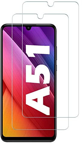 [2 Stück] Panzer Schutz Glas kompatibel mit Samsung Galaxy A51 Displayschutzfolie,Schutzfolie 9H Glas,100% Fingerabdrucksensor Nano