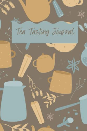 Blue and Brown Teapot and Coffee Pots Journal to Capture Tea Tasting: Tea Tasting Journal (6 x 9 inches, 150 pages)