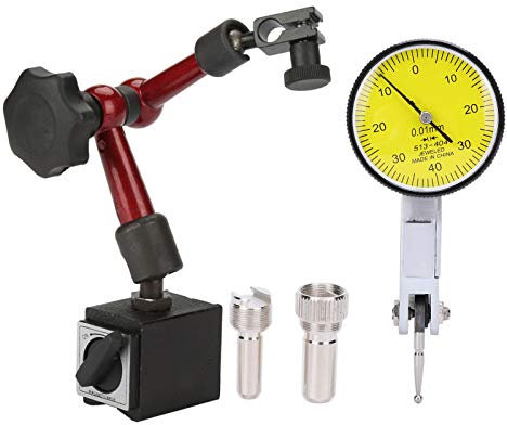 Artillery Messuhr, 0,01 mm Messuhr mit Magnethalter 0~0,8 mm Magnet-Messstativ mit Messuhr drehbank zubehör metall Flexible Starke Magnetische Standfuß Basis Halter + Hebel Messuhr Anzeige Stoßfest