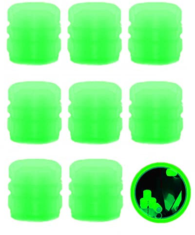 Leuchtende Ventilkappen Auto, 8Pcs Ventilkappen Auto Leuchtend, Universal Fluoreszierende Autoreifen-Ventilkappen für Autos, Fahrräder, Geländewagen, Motorraddekoration