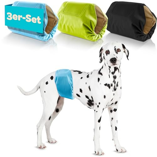 HUND IST KÖNIG Hundewindeln für Rüden [3 STK] Saugstarke Hundewindeln Rüde | Bequeme Hunde Windeln bei Inkontinenz Hund - Umweltfreundliche Rüdenwindel waschbar | Hundewindel leicht zu reinigen