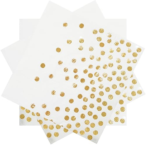 Lot de 100 serviettes jetables en papier pour cocktail - 33 x 33 cm - Pour mariage, dîner - Pour bar, dessert, anniversaire, remise de diplôme