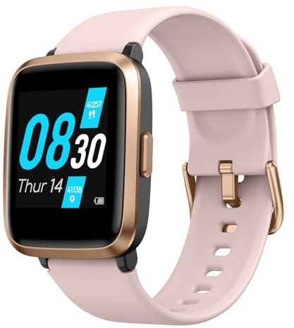 Vowtop Smartwatch per Uomo e Donna, Compatibile con iOS e Android, Orologio Fitness Tracker Impermeabile 5ATM con Monitoraggio della Frequenza Cardiaca e del Sonno, Rosa