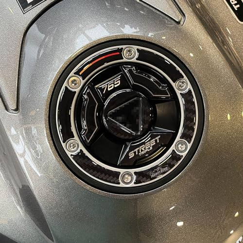 Resin Bike Aufkleber Motorrad Kompatibel Mit Triumph Street Triple 765 RS 2023-2025. Schutz Motorrad Tankdeckelschutz vor Stößen und Kratzern. Aufklebersatz 3D-Harzklebstoff - Stickers Made in Italy