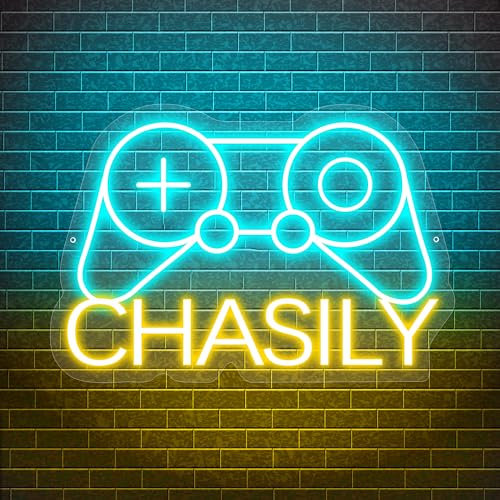 Personalised Gamer Name Neon Light Sign,Custom Light Up LED Sign Colorful Party Night Light Gamepad Controller Shape Neon Light Wall Decor for Teen Boys Girls Bedroom Living Room Birthday Gift