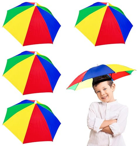 Lovesmile 5 Stücke Sonnenschirm Hut, 50cm Kopf Regenschirm, Faltbar Schirmhut, Umbrella Hat, Kopf Regenschirm Geeignet zum Radfahren Angeln Gartenarbeit Camping Wandern Outdoor Aktivitäten