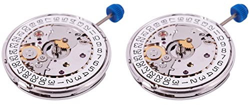 TsoLay Mechanisches Uhrwerk für ETA 2824-2 Sellita SW200, 3H, Weiß, 2 Stück, silber