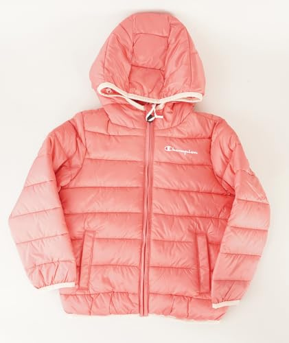 Champion Legacy Outdoor B (306868) – WR Light Cirè 40gr Small Script Logo Hooded Giacca, Salmone (DBR), 9-10 Jahre (M) Unisex – Bambini FW24
