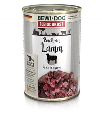 Bewi Dog Nassfutter für Hunde, 6 x 400 g (Lamm)