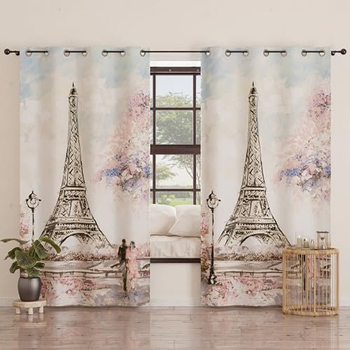 PETTI Artigiani Italiani - Tende a Pannelli per Interno con Anelli 2 Pezzi 140x280cm, Tenda Camera da Letto e Soggiorno Oscuranti Isolanti e Moderne, Paris, 100% Made in Italy