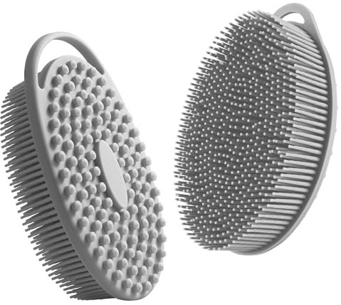 Brosse Silicone Corps,Silicone Body Scrubber,Brosse Pour Corps Avec Peigne,Gris 1 Pièce,Brosse De Bain En Silicone,Brosse Masseuse Corps,Brosse De Nettoyage Silicone,Brosse Corps Douche Silicone