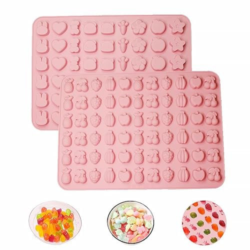 Moule Silicone 2 Pièces avec Formes Ourson, Coeur et Papillon pour Bonbons, Gelée, Chocolat - Réutilisable (C)