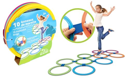 BLUE SKY - Hüpfspiel - Außenspiel - 042776 - Mehrfarbig - Freizeitspiel - Kunststoff - 27 cm x 27 cm - Kinderspiel - Outdoor-Spiel - Hüpfen - Ab 3 Jahren
