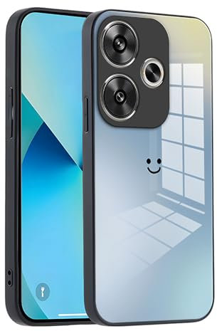 XINYEXIN Funda para Xiaomi Poco F6 5G Case con Vidrio Degradado, Moda Ultra Delgado Antichoque y Antiarañazos Protectora Carcasa - Azul