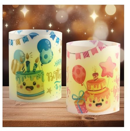 12 STK Windlicht Tischdeko Geburtstag, Windlichter Tischdeko Mädchen Junge, Rosa Blau Teelichter Kerzen Lichthülle Geburtstagsdeko Frauen Männer für Karneval Party Deko