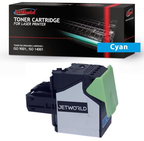 JetWorld Toner Ersatz Lexmark C242XC0 Cyan für C2425dw, C2535dw, MC2425adw, MC2535adwe, MC2640adwe 3500 Seiten je Tonerkartusche, Hochwertiger Druck