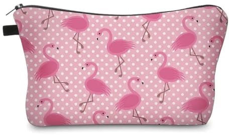 MHDAMAI Kosmetiktaschen,Kosmetikbeutel wasserdichte Polyester Baumwoll Make up Tasche Multifunktions Portable Reise Schminktasche Flamingo Makeup Bag für Frauen Kinder Damen Mädchen