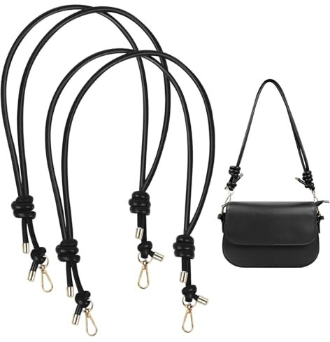 Verstellbarer Schultergurt für Taschen Schwarz,2 Stück Leder Schulterriemen für Taschen Ersatz Taschenhenkel mit Metallhaken Umhängegurt für Taschen Frauen Schulterriemen Trageriemen für Umhängetasche
