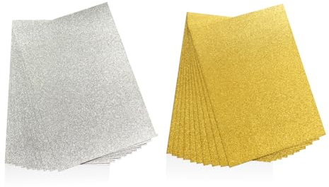 CHROMACRAFT 20 Cartes À Paillettes, Matériaux De Cartes De Bricolage, Carton pour La Décoration, Carton pour L'Artisanat, Artisanat en Papier pour Bricolage