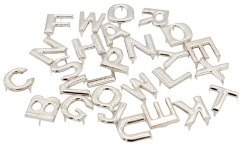 52 Stück Premium-Leder-Bastelnieten für DIY-Projekte, Metallnieten, Gothic-Klauen-Nieten, 2 Sets englische Buchstaben