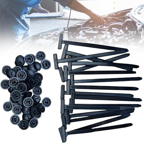Nylon Universal Cable Tie Buckle, Heavy Duty Self-Locking Nylon Zip Ties Holder, Durable Multipurpose Cable Ties Tool, Quickly Solve Various Car Body Fastening Problems, For Car Daily Repair (100 PCS)
