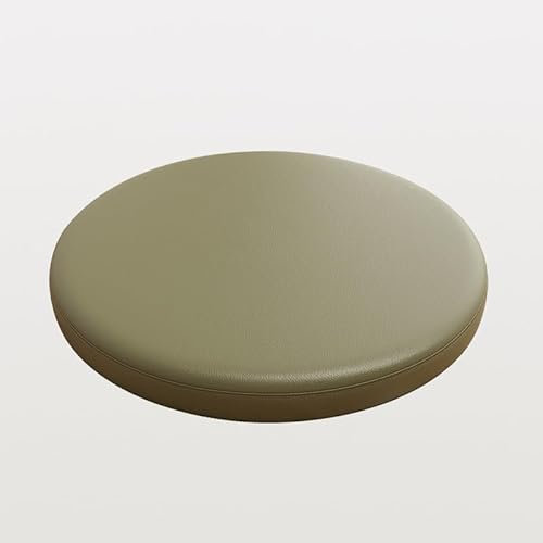 Xiyocadt Sitzkissen, 40cm Design Sitzauflage für Bank und Stuhl, Leder Stuhl Sitzbezüge Runde Hocker Deckt, wasserdichte Sitzkissen Stuhl Schutzhülle, Hause Büro Protector Cover (Olivengrün)