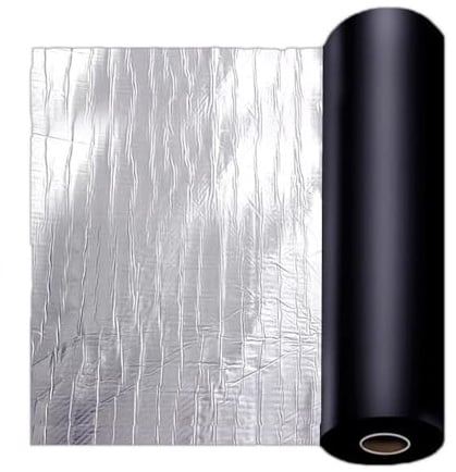 Asphalt Roofing Felt Adhesive for Sheds, Roof Felt Roll Repair Tape, Roofing Sheets Waterproof Aluminum Foil, Shed Membrane Thermal Insulation for Walls Roofs Floors Lofts Garden(12x39inch)