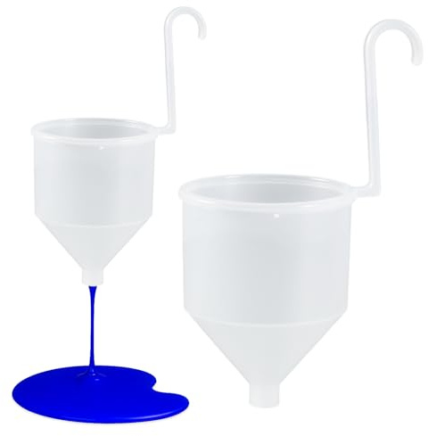 Kingdder 2 Pcs Viscosity Cup for Paint Sprayer, Liquid Thickness Tester | Measures Liquid Consistency Before Spraying, Works with Varnish Lacquer Inks Stains, Funnel with Hook, Easy Hanging
