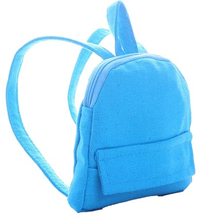 Abaodam Puppenrucksack für Puppen Kleiner Büchertasche Blau aus Stoff | Kleiner House Zubehör, Selbstgemacht Puppenrucksack Dekoration, Kleiner Büchertaschen Anhänger