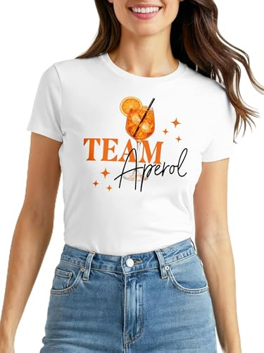 MoonWorks® Damen T-Shirt Spruch - Team Spritz - Kostümidee Mädelsabend JGA Mottoparty Fasching Karneval After Work Party