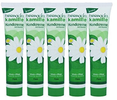 wuta kamille 82141 Herbacin Handcreme + Glyzerin Tube 75 ml, 5er-Pack (5 x 75 ml)
