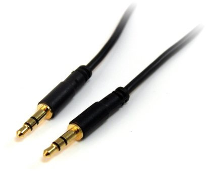 StarTech.com 15 ft. (4.6 m) 3.5mm Audio Cable - 3.5mm Slim Audio Cable - Gold Plated Connectors - Male/Male - Aux Cable (MU15MMS)