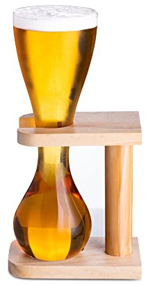 Glass Quarter Yard of Ale with Stand