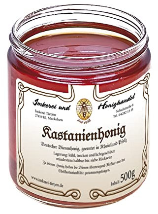 Edel-Kastanienhonig 500g – kräftig aromatisch, naturbelassen, roher Honig, deutscher Honig vom Imker (von Imkerei Nordheide)