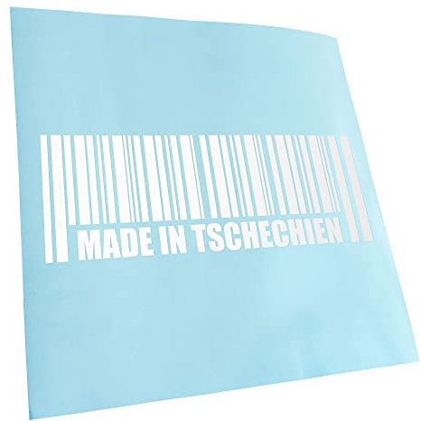 Kiwistar - Autoaufkleber - Weiß - 20x7cm Made in Tschechien Barcode - Heckscheibe Auto Aufkleber wetterfest für Kfz LKW Mofa Truck - Sticker außen selbstklebend Tuning Zubehör für Fenster Fahrzeug